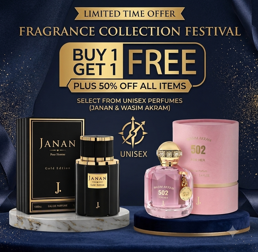 Janan Gold & 502 Wasim Akram Perfume Deal – Buy 1 Get 1 Free 100ml