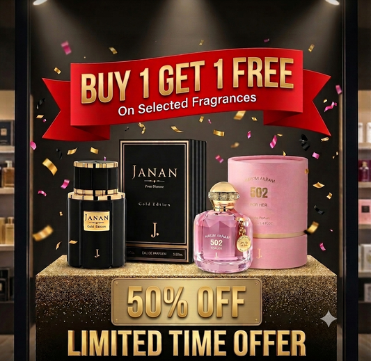 Janan Gold & 502 Wasim Akram Perfume Deal – Buy 1 Get 1 Free 100ml