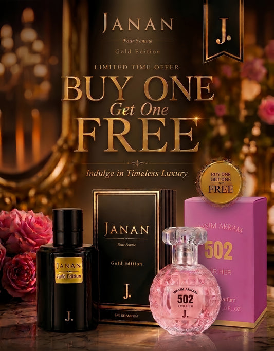 502 Wasim Akram & Janan Gold Perfume Deal – Buy 1 Get 1 Free (Pack of 2) 100ml