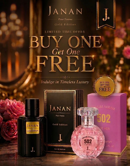 502 Wasim Akram & Janan Gold Perfume Deal – Buy 1 Get 1 Free (Pack of 2) 100ml